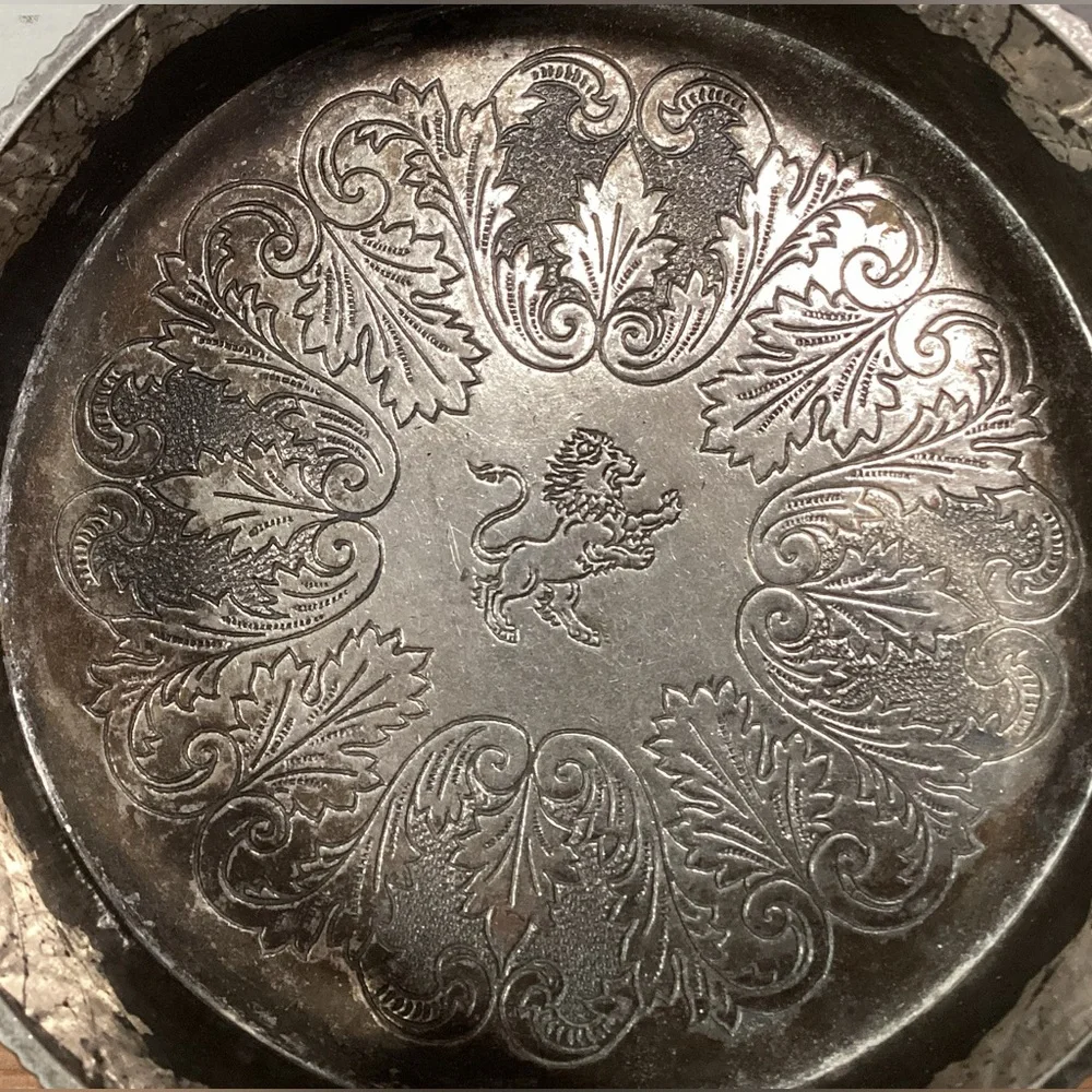 🔵 Vintage - Made In Japan - Silver Plate Wine Bottle Coaster - Candle Holder